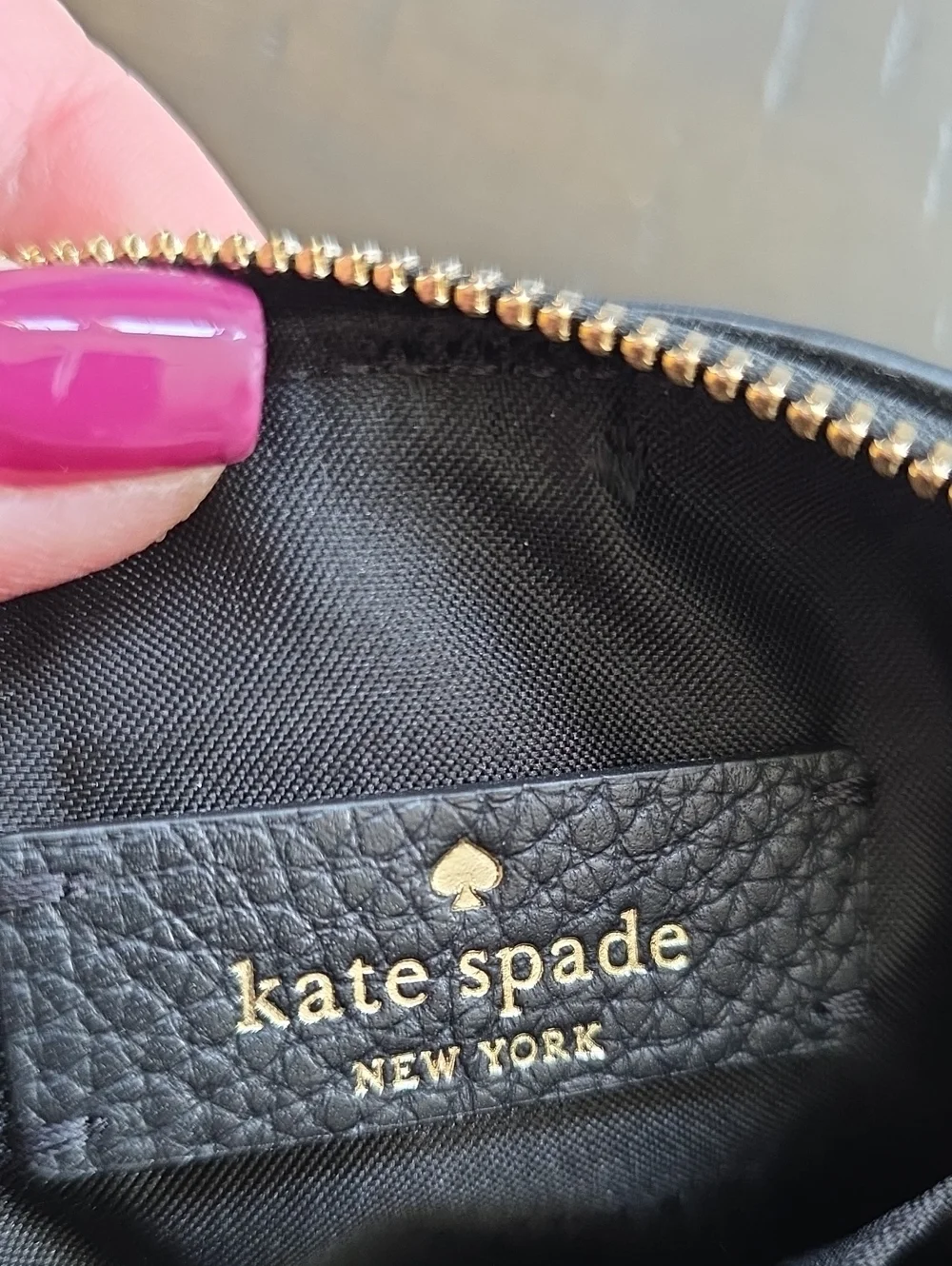 NWT Kate Spade Emma Mini Black Pebbled Leather Crossbody with Striped Logo Strap